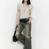 Cropped Ankle Length Straight Denim Jeans